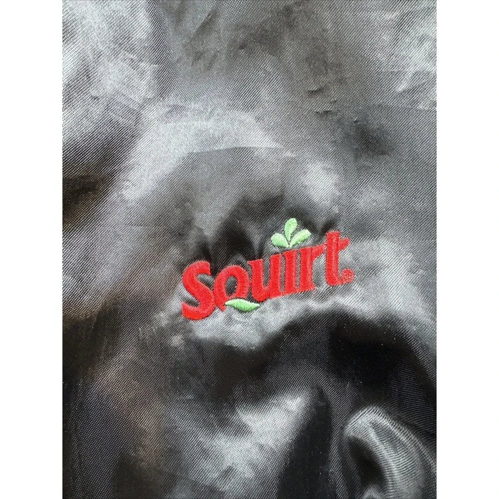 Vintage Squirt ABC Sports Satin Jacket Button Up Size XL‎ USA Black